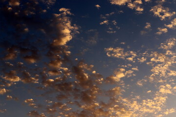 Rain clouds in the sky over the Mediterranean Sea.