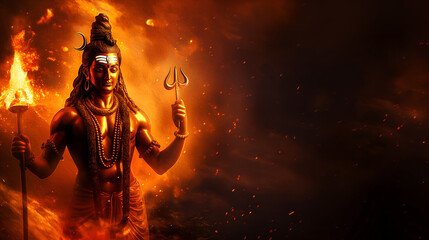 Fototapeta premium Shiva God Statue image with copy space