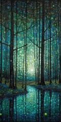 Enchanting Neo-Impressionist Forest Landscape Generative AI