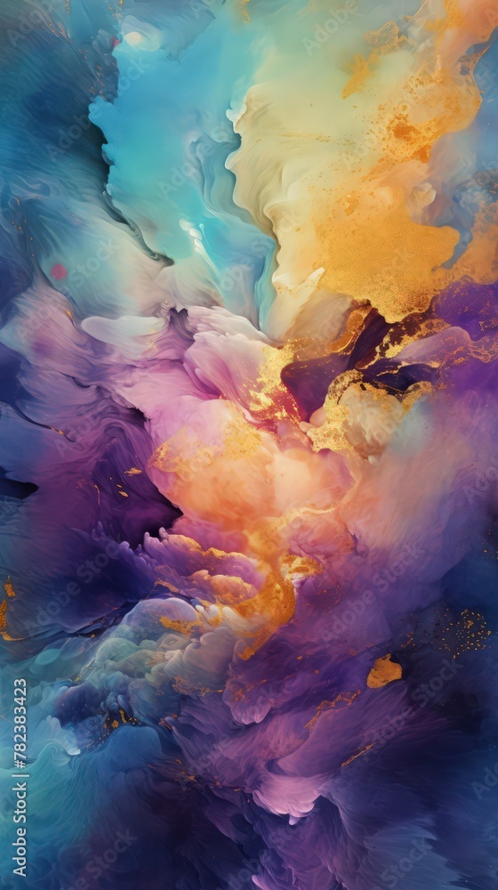 Poster Cosmic Celestial Artwork with Abstract Celestial Shapes and Palette Generative AI