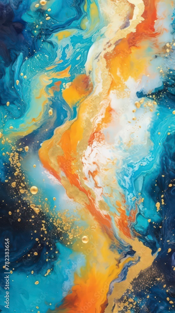 Poster celestial swirl: cosmic abstract composition generative ai