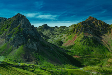 Picturesque landscape of the Pyrenees Mountains in summer, France