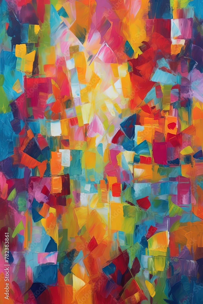 Poster vibrant abstract exploration of order and chaos generative ai