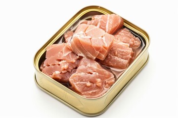 Isolated canned soy free albacore tuna on white background