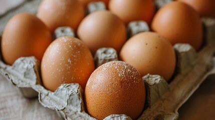 A Dozen Fresh Brown Eggs