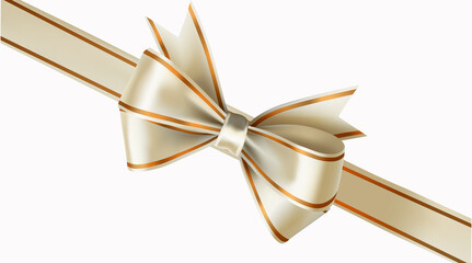 Rose white gold ribbon on white background © ghof
