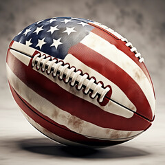 american football ball with american flag