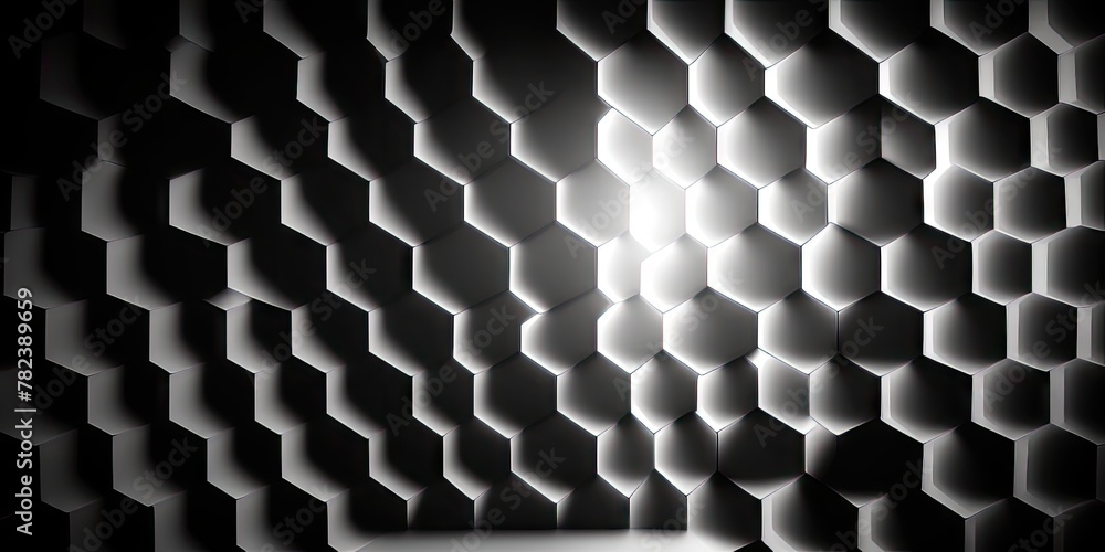 Poster moody hexagon silhouette texture generative ai