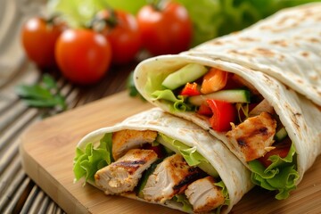 Mexican wrap with chicken and veggies