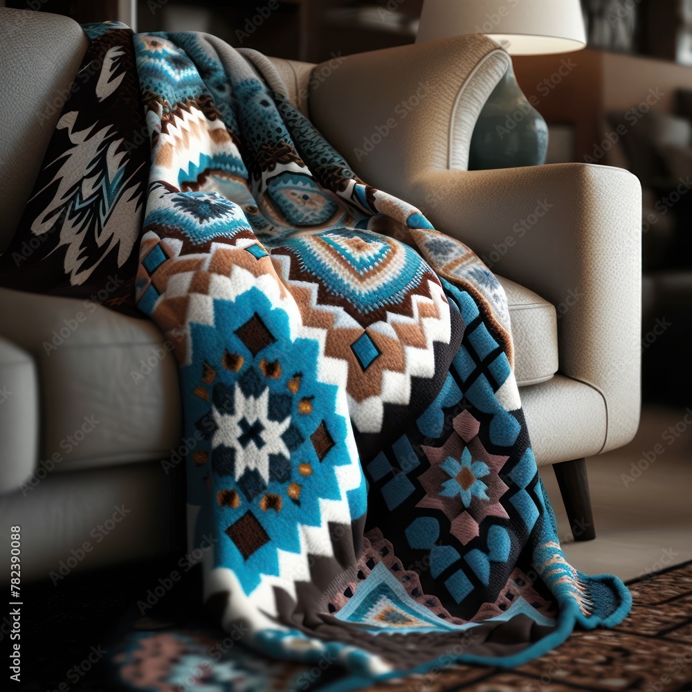 Poster luxurious blanket pattern design generative ai