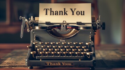 A Classic Typewriter with Gratitude