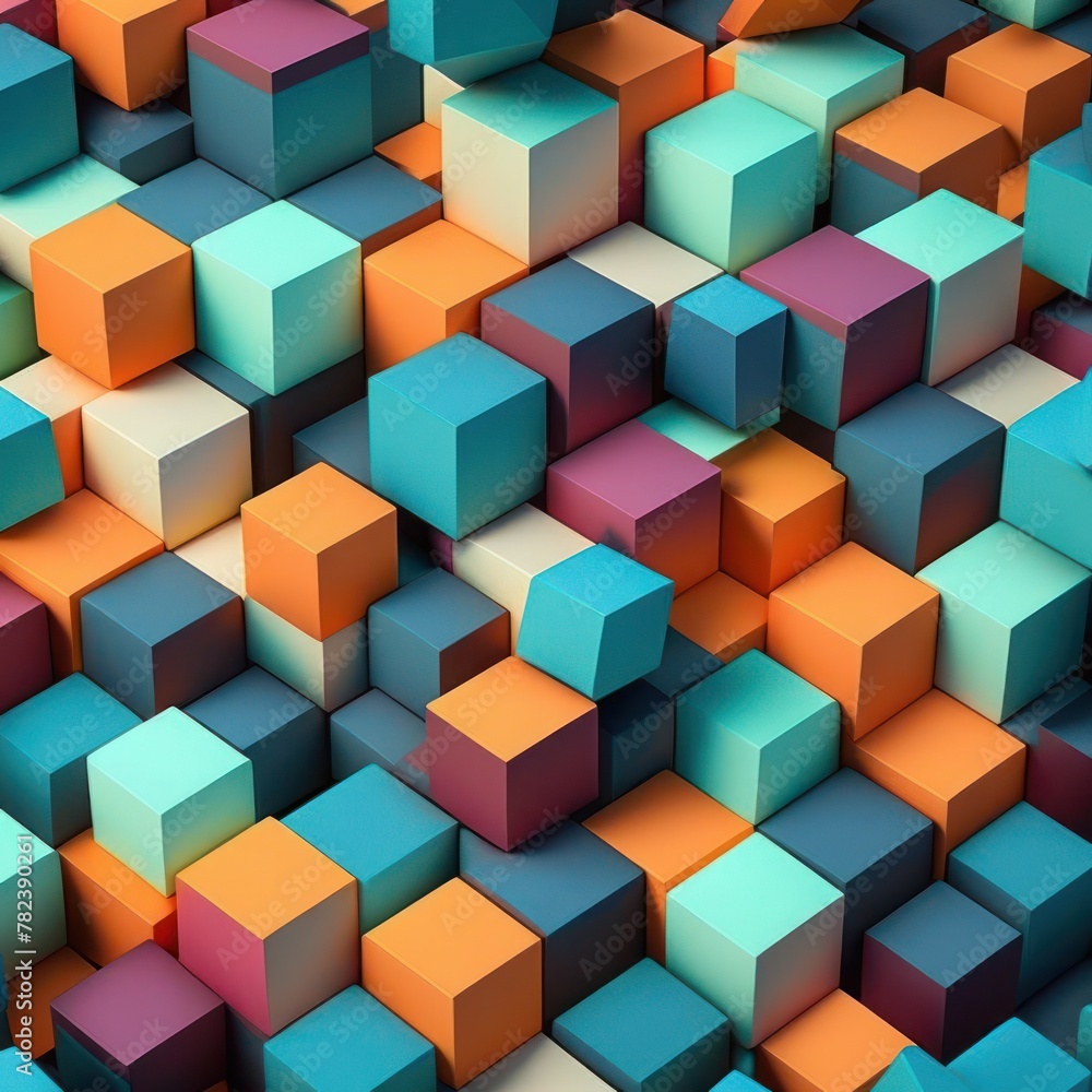 Poster abstract colorful geometric shapes background generative ai