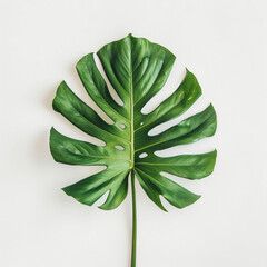 Monstera Deliciosa: Green Leaf in Natural Style on Pure Background.
Minimalist Art: Green Monstera Deliciosa Leaf on White Background. - 782390207