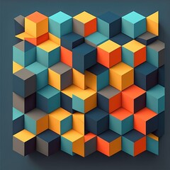 Vibrant Geometric Color Block Design Generative AI