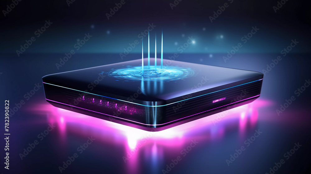 Poster generic modern high speed 5g next generation router for home secure networks and online communicatio