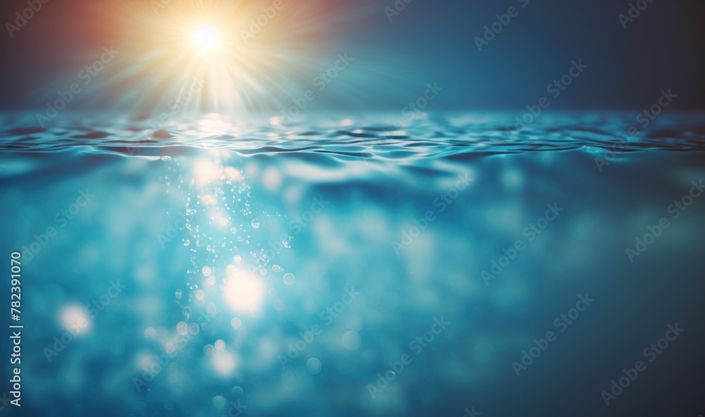 Poster serene reflections in a swimming pool generative ai
