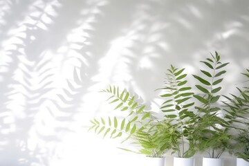 Minimal Abstract Backdrop with Blurred Leaf Shadows Generative AI