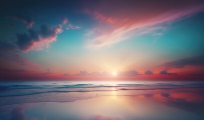 Soft, Ethereal Sunset Seascape Generative AI - obrazy, fototapety, plakaty