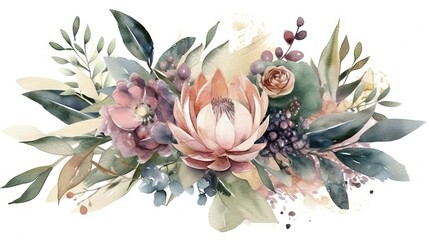 Whimsical Watercolor Bouquet Generative AI
