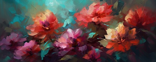 Vibrant Impressionist Floral Landscape Generative AI