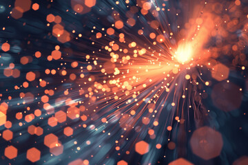Dynamic Fiber Optic Circles, Abstract Speed & Tech Background