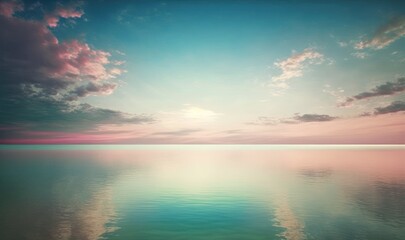 Tranquil Coastal Sunset Scenery Generative AI