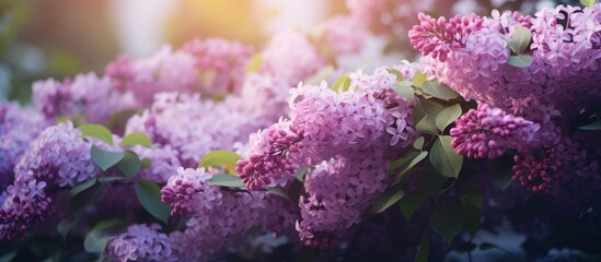 Purple flowers in sunlight - Powered by Adobe