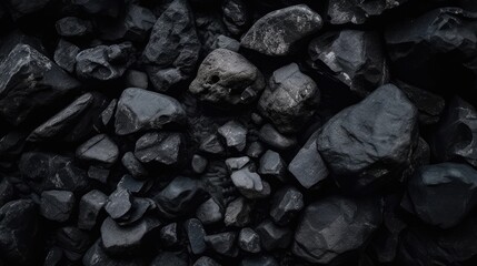 Charcoal Black Stone Textured Background Generative AI