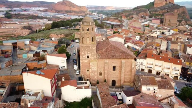 Aerial view of Arnedo, famous touristic destination in La Rioja, Spain. High quality 4k footage