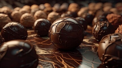 Delectable Artistry: Photorealistic Chocolate Sculpture Generative AI - obrazy, fototapety, plakaty