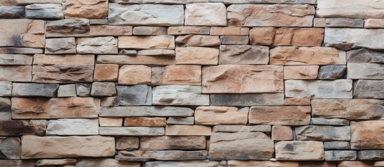 Natural stone wall texture close up