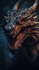 Fototapeta premium Mystical Dragon Poster with Vibrant Colors Generative AI