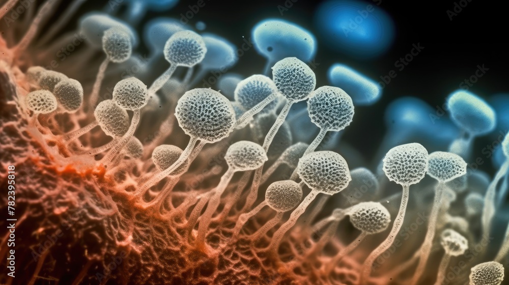 Aufkleber microscopic view of candida auris fungus generative ai