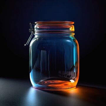 Minimalist Glass Jar with Warm Lighting Generative AI