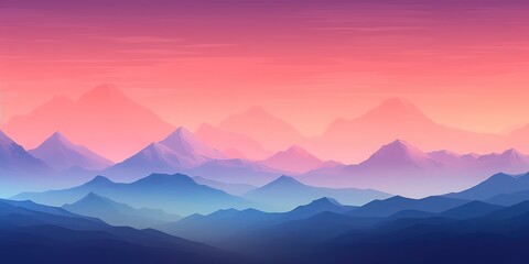 Tranquil Mountain Sunset in Pastel Tones Generative AI