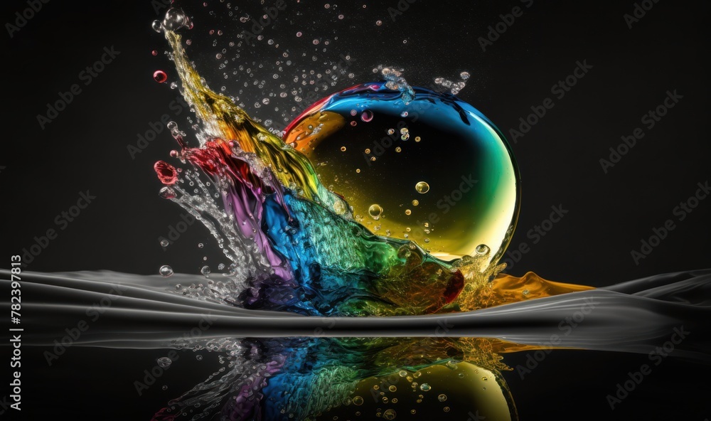 Poster vibrant aqueous abstraction generative ai