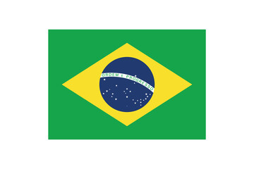 Flag of Brasil, brasilian flag in 7:10 proportion, vector illustration with a white background