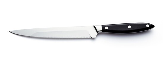 A knife on a plain white surface