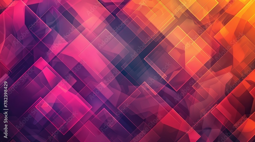 Poster overlapping squares modern abstract geometric pattern