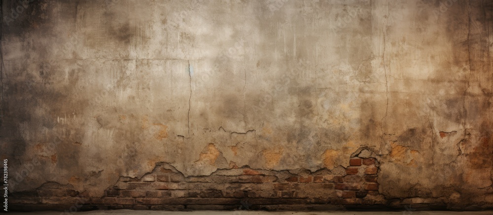 Poster close-up view of a weathered wall and rough concrete surface