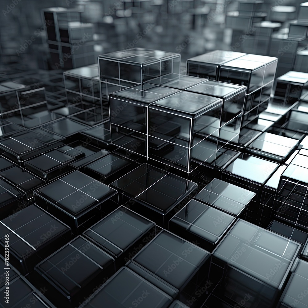 Poster sleek and minimalist 3d abstract tech background generative ai