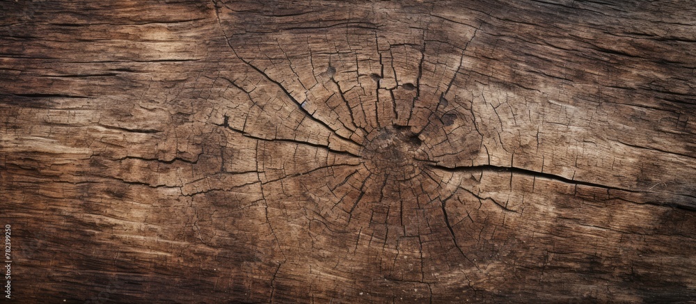 Aufkleber close-up of tree trunk showing a visible crack