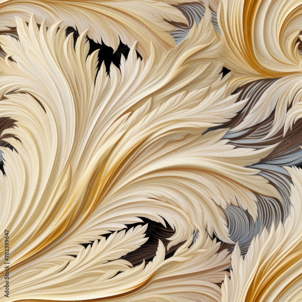 Poster Elegant Cream-Colored Textile Seamless Pattern Generative AI