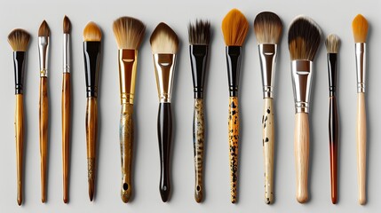 An Assortment of Versatile Makeup Brushes for Detailed Touches and Professional Beauty Applications