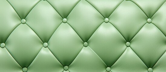 Close-up of Green Leather Couch with Buttons