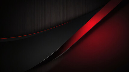 光線と光沢のある線を持つ抽象的な赤と黒のメタリックのイラスト。背景の金属フレームのデザイン。壁紙、バナー テンプレートのベクター デザイン現代デジタル技術コンセプト	 - obrazy, fototapety, plakaty