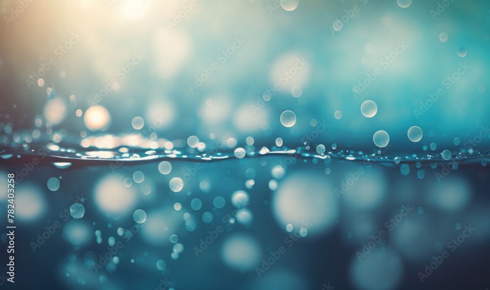 Poster serene underwater bubbles and splashes generative ai