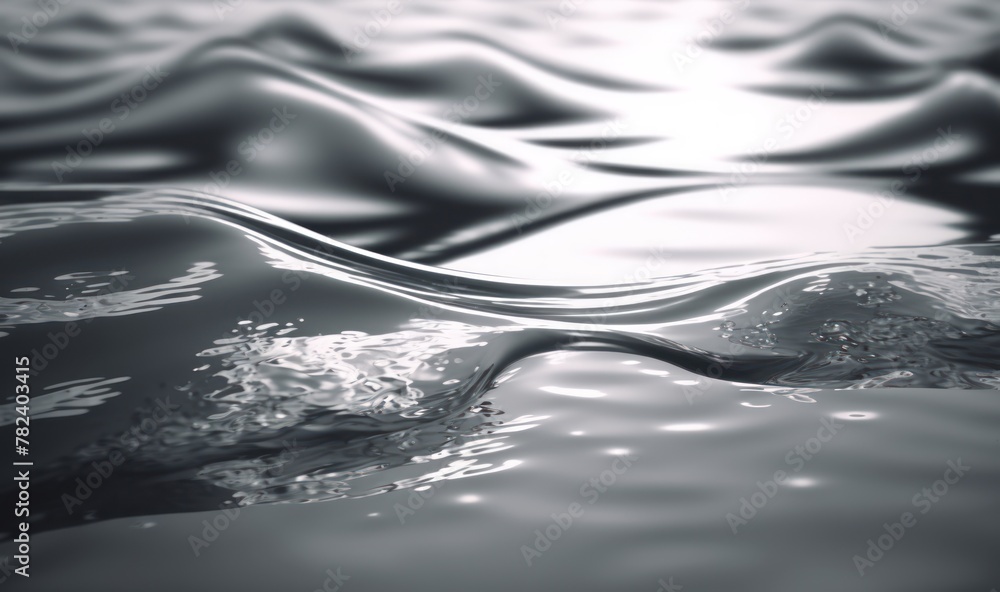 Poster tranquil water surface texture with ripples and splashes generative ai