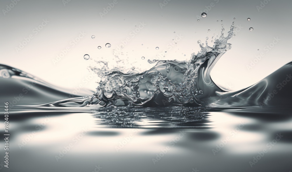 Poster serene waterscape with subtle ripples generative ai
