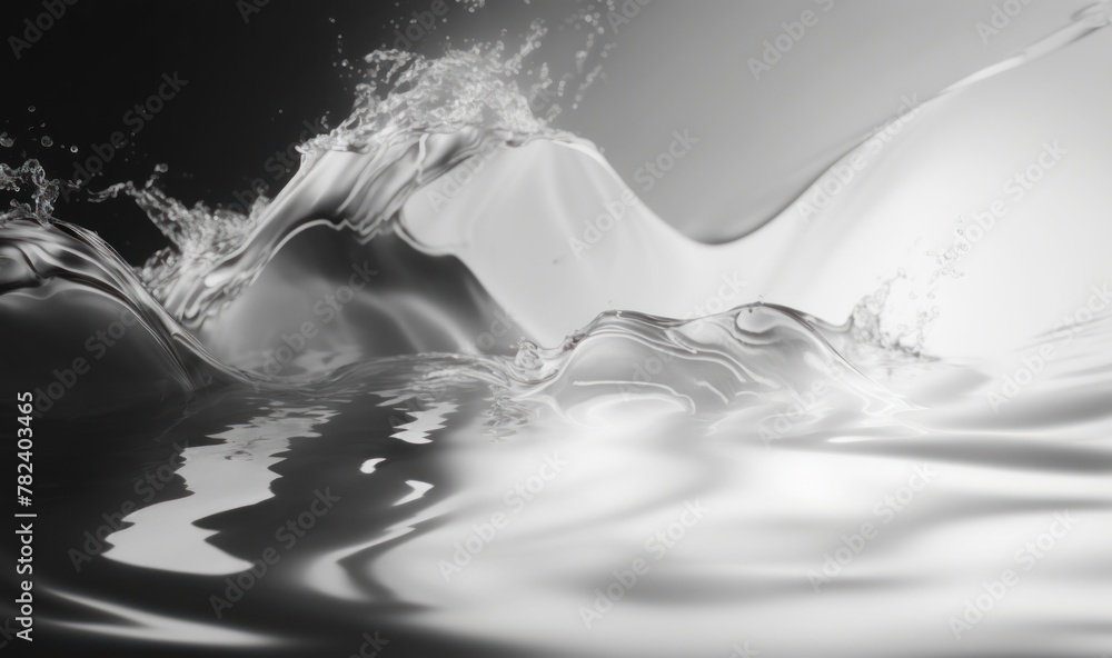 Poster serene waterscape with abstract ripples generative ai